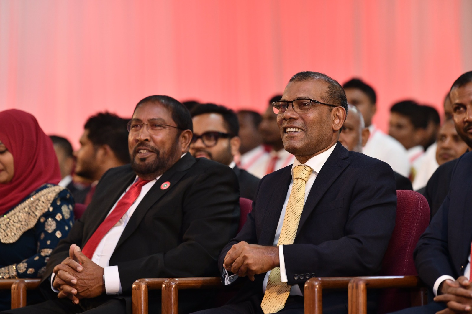 ޖުމްހޫރީ ޕާޓީގެ ގައުމީ ކޮންފަރެންސް ނިންމުމުގެ ޖަލްސާގައި އެޕާޓީގެ ލީޑަރު ގާސިމް އިބްރާހމް ބައިވެރިވެވަޑައިގަންނަވަނީ